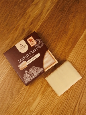 Марципановая плитка в белом шоколаде, 50 гр